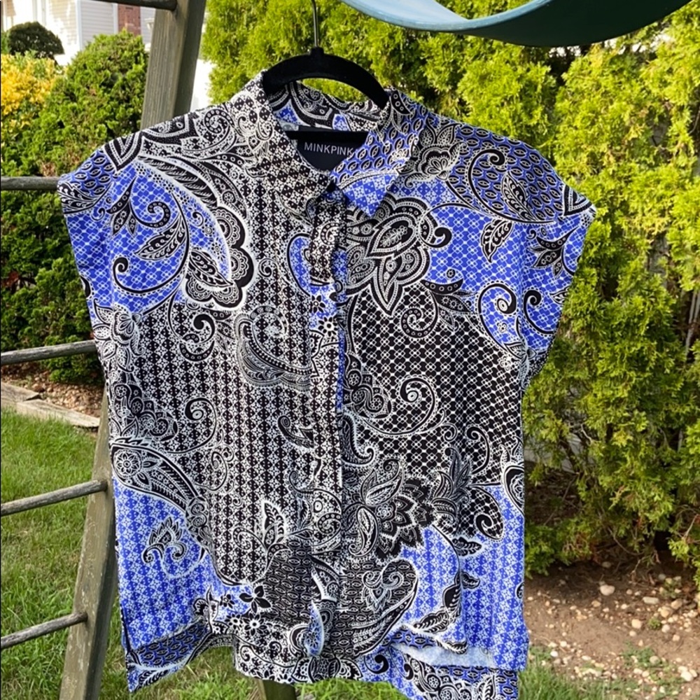 MINKPINK paisley print button down